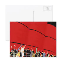 Vintage Cruise Ship Passengers Waving Goodbye Post Cards