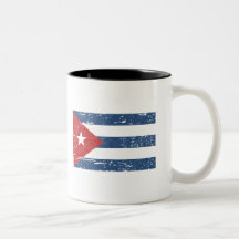 Vintage Cuba Flag Coffee Mugs