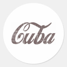 Vintage Cuba Round Stickers