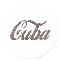 Vintage Cuba Round Stickers