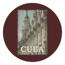 Vintage Cuba Round Stickers