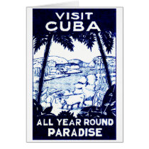 Vintage Cuban Travel Poster Greeting Card