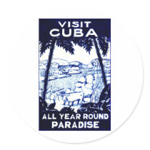 Vintage Cuban Travel Poster Sticker