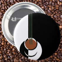 Vintage Cup of Coffee; Black and White Art Deco Pin