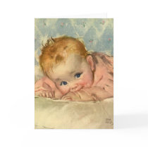 Vintage Cute Baby on a Blanket Cards