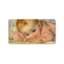 Vintage Cute Baby on a Blanket Personalized Address Labels
