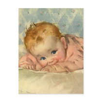 Vintage Cute Baby on a Blanket Post Cards
