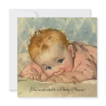Vintage Cute Baby Shower Invitation