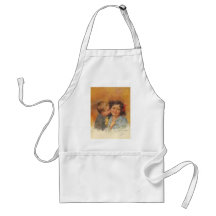 Vintage Cute Boy Stealing a Kiss on the Cheek Apron