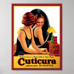 Vintage Cuticura Shampoo Ad Beautiful Woman in the posters