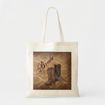 vintage damask Cowboy Boots Country bride Bag