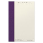 Vintage Damask Customized Eggplant Stationery