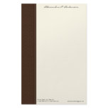 Vintage Damask Customized Mocha Brown Stationery
