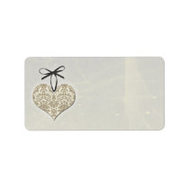 Vintage Damask Heart Wedding Blank Address Labels