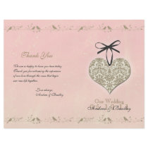 Vintage Damask Heart Wedding Program