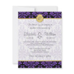 Vintage Damask  & Monogram Wedding Invitation