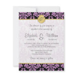 Vintage Damask  & Monogram Wedding Invitation