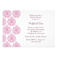 Vintage Damask Rehearsal Dinner Invitation