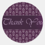 Vintage Damask Thank You Sticker/Seal