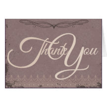Vintage Damask Wedding Thank You Card