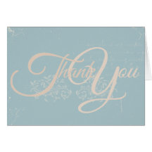 Vintage Damask Wedding Thank You Card