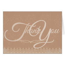 Vintage Damask Wedding Thank You Card