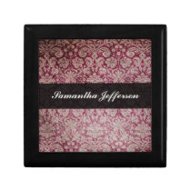 Vintage Damask Wine, Personalized Keepsake Box