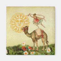 Vintage Dancer on a Camel Fridge Magnets