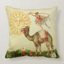 Vintage Dancer on a Camel Pillow