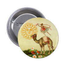 Vintage Dancer on a Camel Pinback Buttons