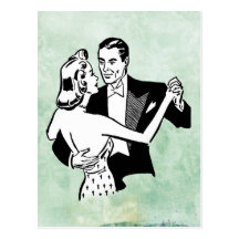 vintage dancing couple post card