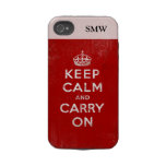 Vintage Deep Red Distressed Keep Calm and Carry On casemate cases