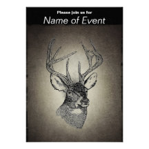 Vintage deer art graphic cards