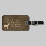 Vintage Deer Silhouette  Luggage Tag luggage tags