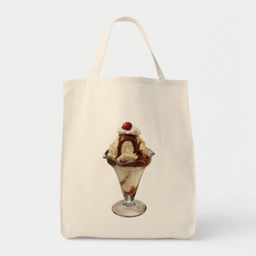 Vintage Dessert; Ice Cream Sundae with Cherry Bag