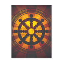 Vintage Dharma Wheel Print Postcards