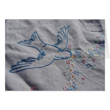 Vintage Dish Towel Bird Cards