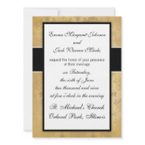 vintage distressed gold damask custom invitation