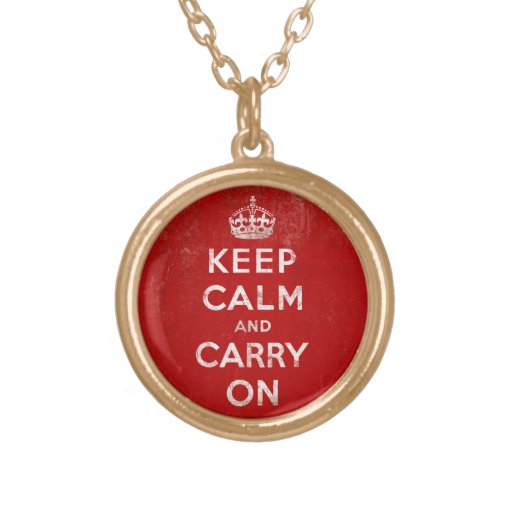 Vintage Distressed Keep Calm and Carry On Pendant