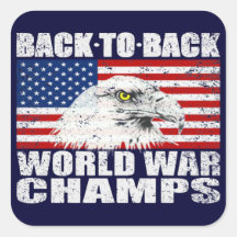 Vintage Distressed U.S. World War Champs Stickers
