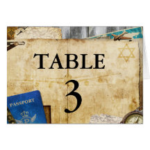 Vintage Distressed World Travel Table Number Cards
