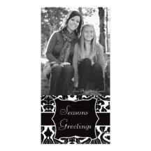 Vintage Divine Damask with Name Plate Picture Card