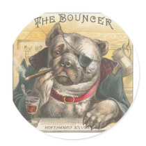 Vintage Dog Bouncer Bar Sticker