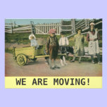 vintage dog cart We are moving announcement invitations