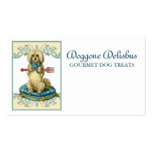 Vintage dog fork pet food chef business cards