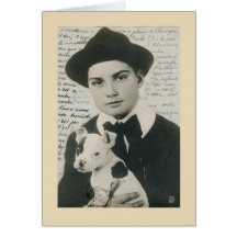 Vintage Dog Puppy Love Pet Note Card (BLANK)