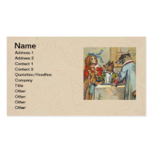 Vintage Dogs Victorian Dinner Dress Business Card