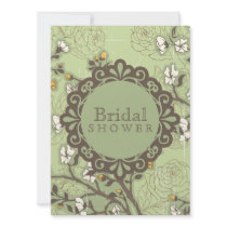 Vintage Dogwood on Green Invitations
