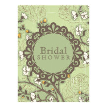 Vintage Dogwood on Green Invitations