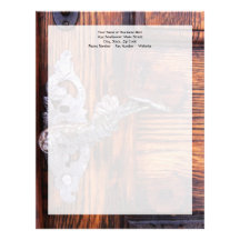 Vintage Door Handle, Aged Wood Real Estate Letterhead Design
